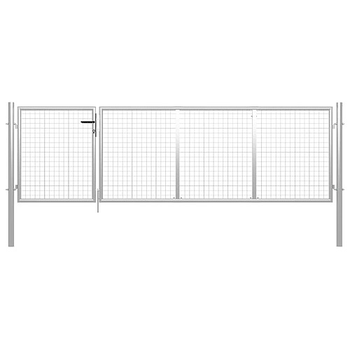 vidaXL Portillon acier 350x75 cm - Argenté