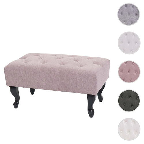 Mendler Pouf ottomane Chesterfield - Rose poudre