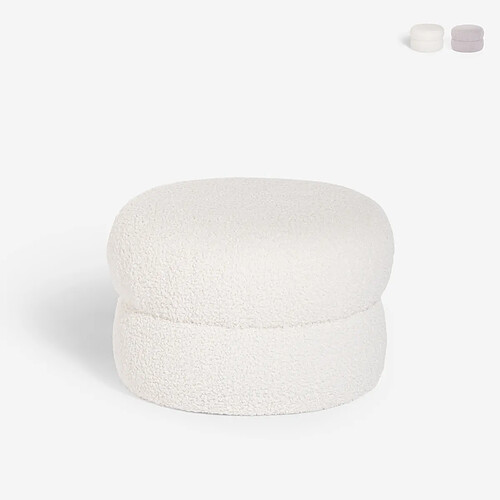 Ahd amazing home design pouf tissu - Blanc