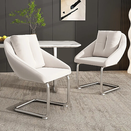 Merax Lot de 2 fauteuils pivotants - Beige