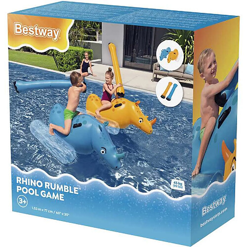 Bestway Bouée gonflable rhinocéros - 153 x 77 cm
