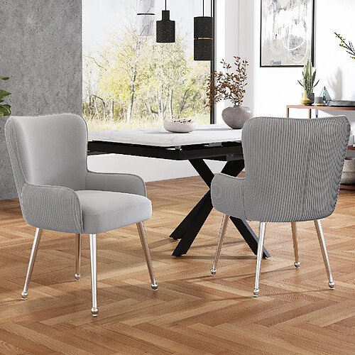 Merax Set de 2 fauteuils lounge confort - Gris