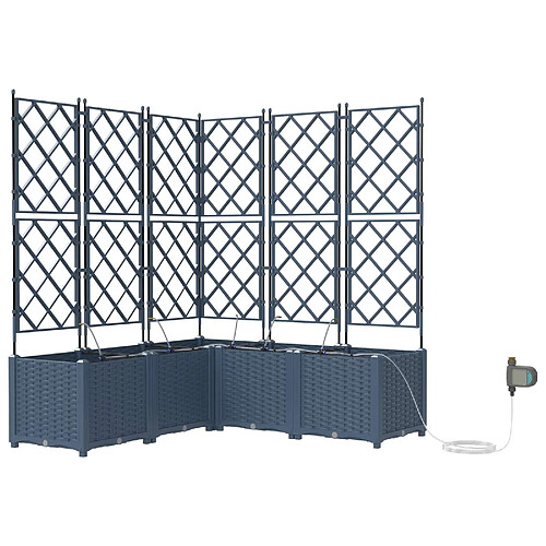 Vidaxl cache-pot rectangulaire - Gris