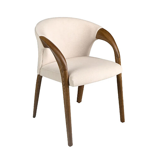 Angel Cerda Chaise en velours crème