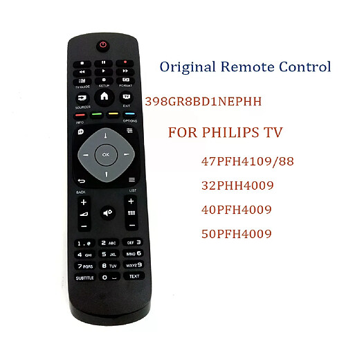 Télécommande TV Philips 398GR8BD1NEPHH - Noir