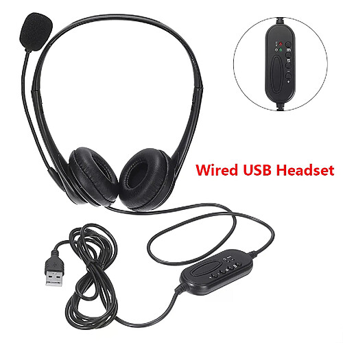 Casque filaire USB avec micro - Noir