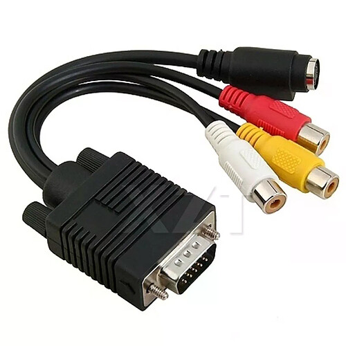 Adaptateur VGA vers S-Vidéo/3 RCA - Blanc