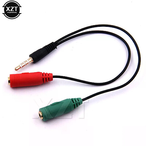 Séparateur stéréo 3.5mm pour casque avec microphone