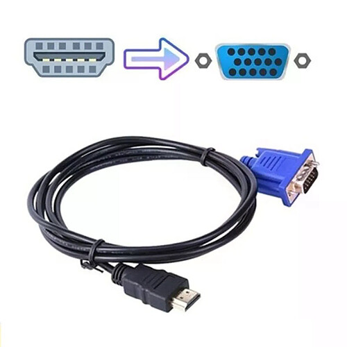 Câble HDMI vers VGA avec adaptateur audio - 1 M/10 M - 1080P HD