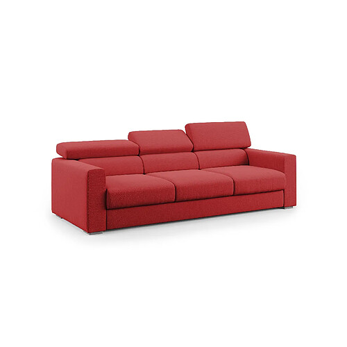 Divani.store Canapé droit 3 places - Rouge