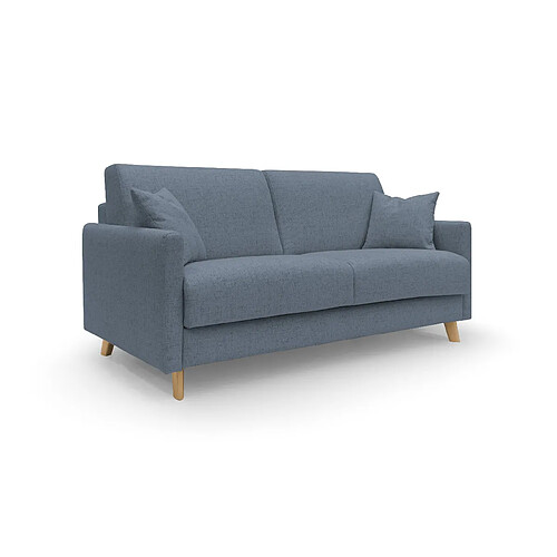 Divani.store Edgar Canapé lit convertible - Bleu