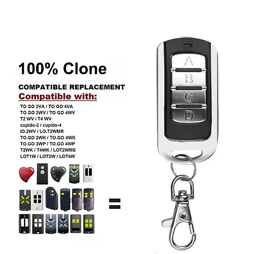 Beninca – Télécommande de garage 433MHz - TO.GO 2WV/4WV