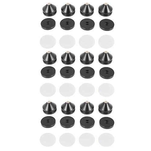 Pied support anti-vibration haut-parleur - Noir