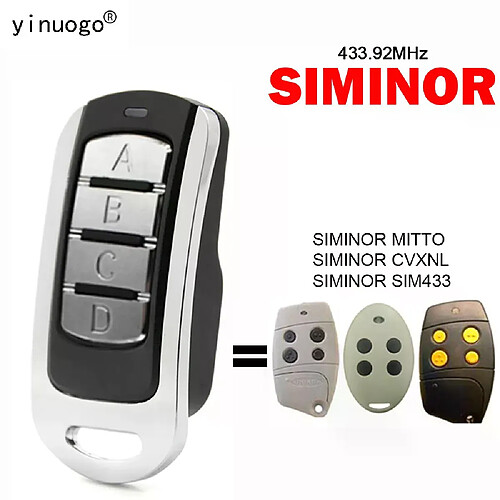 SIMINOR SIM433 Télécommande de garage - Duplicateur 433.92MHz