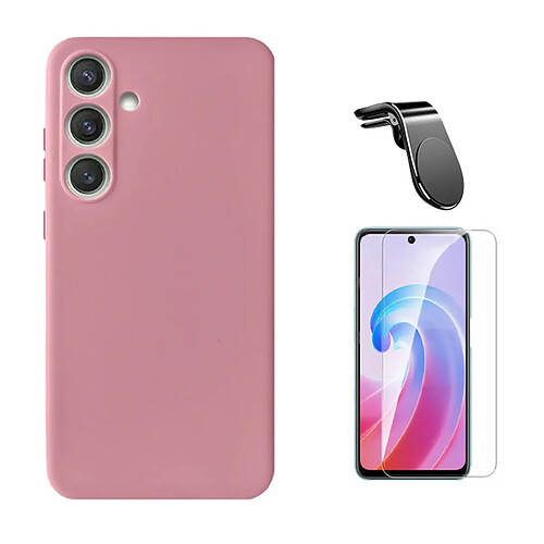 PHONECARE Kit Verre Clearglass et Coque Silicone pour Samsung Galaxy A56 - Rose