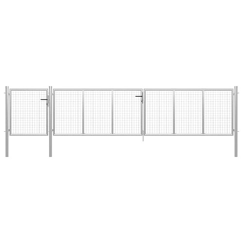vidaXL Portail jardin acier 500x75 cm - Argenté