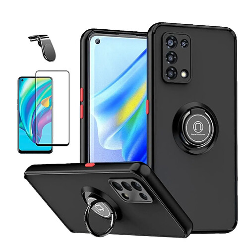 PHONECARE Kit Anneau Armure Oppo A93s 5G - Transparent/Noir