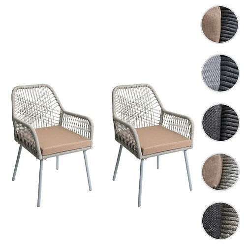 Mendler lot de 2 chaises de jardin - Beige
