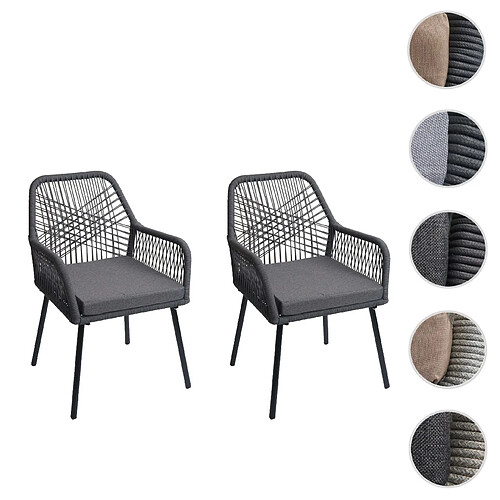 Mendler Chaises de jardin Jardim - Gris graphite