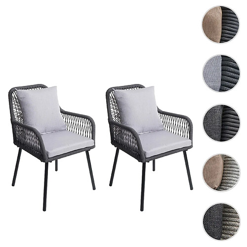 Mendler Lot de 2 chaises de jardin - Gris