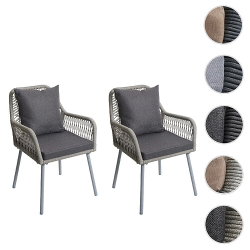 Mendler Lot de 2 chaises de jardin - Gris