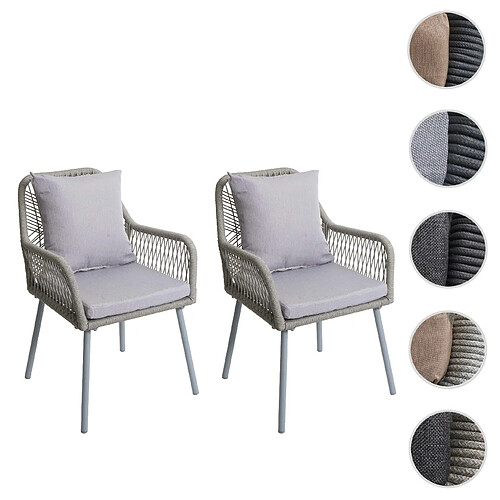 Mendler Lot de 2 chaises de jardin - Gris