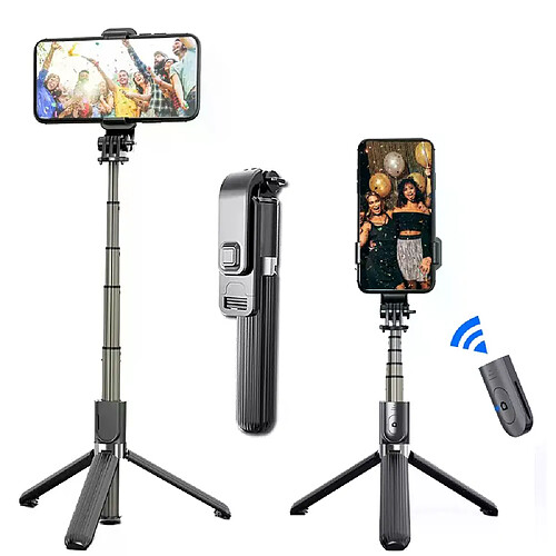 Trépied rotatif 360° avec télécommande - Noir