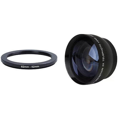 Anneau abaisseur 62Mm-52Mm avec téléobjectif