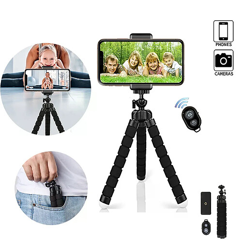 Support universel trépied pour téléphone - Noir