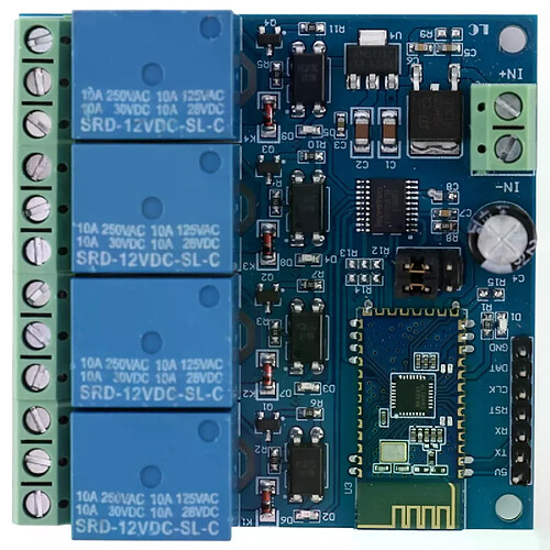 Module relais Bluetooth 4 canaux 12V - Bleu