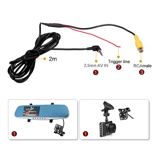 Câble convertisseur AV RCA vers 2,5 mm - Jaune