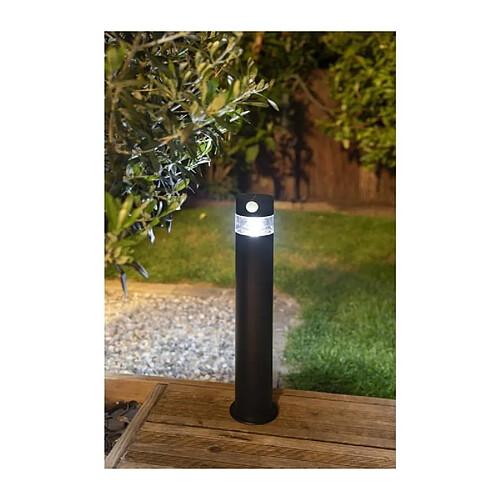 Borne solaire - GALIX - G4585C - Forte clarte - Inox avec détecteur - H50 cm - 150 Lumens
