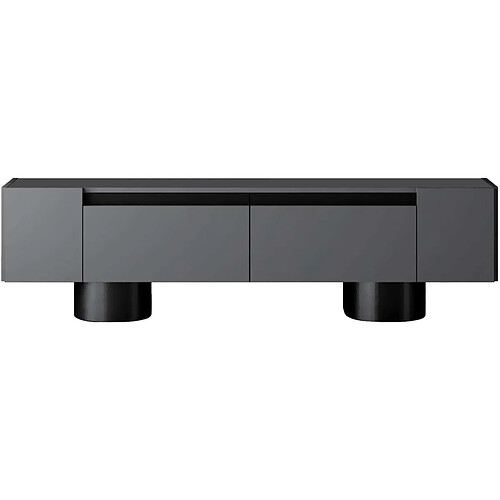 Hanah Home Meuble TV Aggloméré et Métal Bohem Anthracite