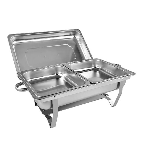 Cheffinger Chauffe-Plat à 2 Compartiment Argent