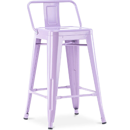Iconik interior Tabouret de bar avec dossier - Violet pastel
