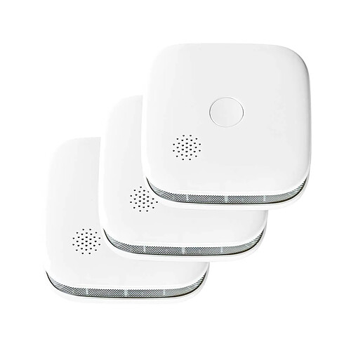 Nedis Lot de 3 Détecteur de Fumée Intelligent 85dB Sans Fil WIFIDS21WT SmartLife Blanc