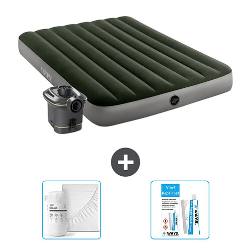 Matelas gonflable prestige mid rise flex pump 2 personnes Intex 64114 pas cher