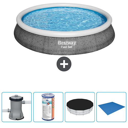 Bestway Fast Set Piscine Gonflable Ronde - Rotin