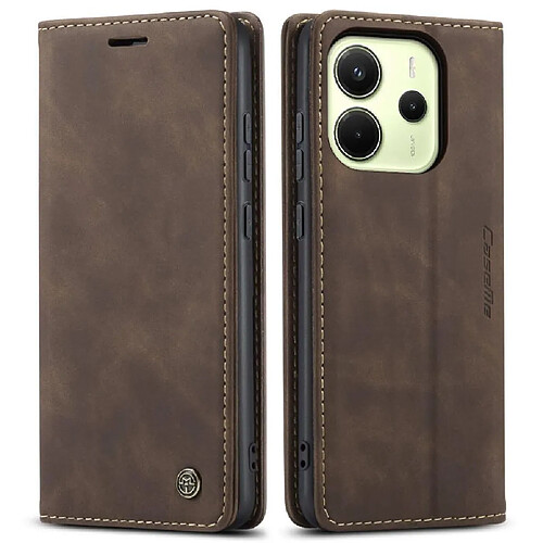 Xiaomi Redmi Note 14 4G - Étui Cuir PU Marron