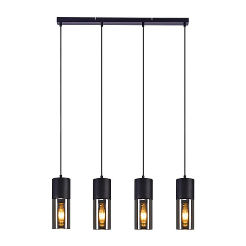 ZMH Ledsone Suspension industrielle 4 lumières - Noir