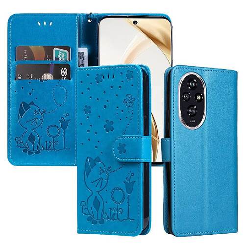 Étui Honor 200 5G FOXDOCK - Cuir PU Bleu