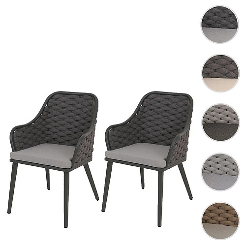 Mendler Lot de 2 chaises de jardin - Gris