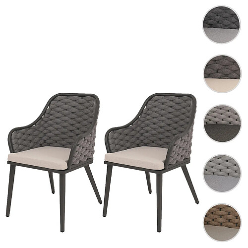 Mendler Lot de 2 chaises de jardin - Anthracite