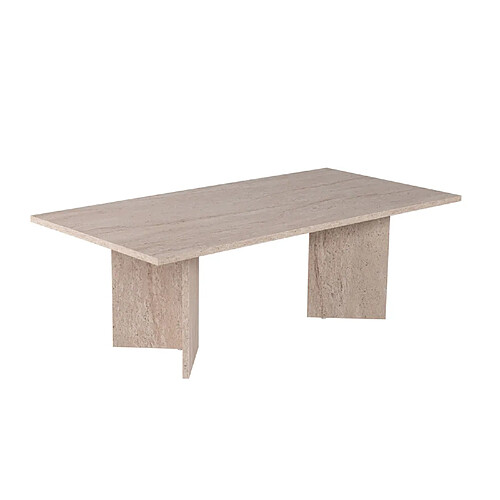 Concept Usine Table basse rectangulaire effet travertin 119x60cm TOPI
