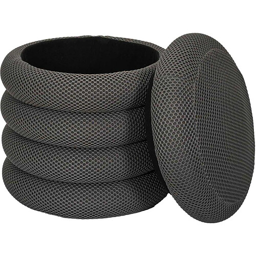 The home deco factory Pouf-coffre Atome - Gris foncé