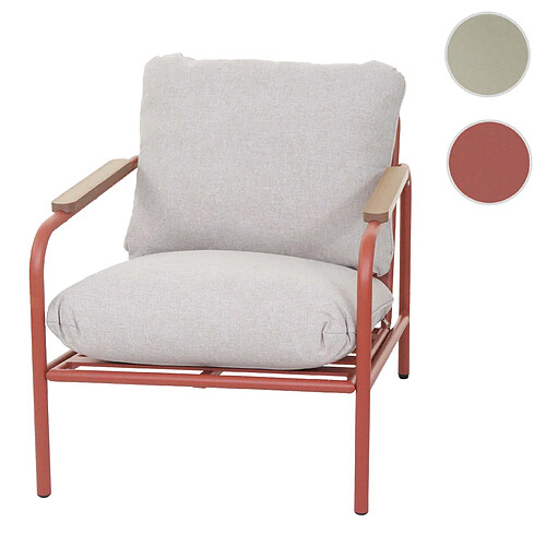 Mendler HWC-O11 Fauteuil de Jardin Aluminium Terracotta