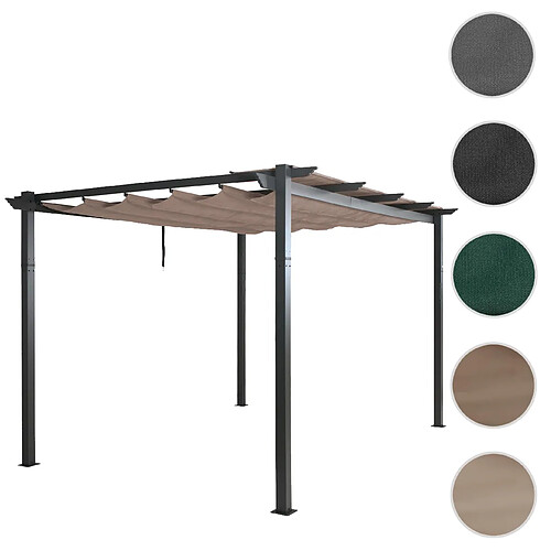 Mendler Pergola en aluminium HWC-N93 - Taupe