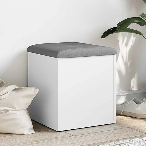 vidaXL Banc de rangement Blanc 42x42x45 cm Bois d'ingénierie