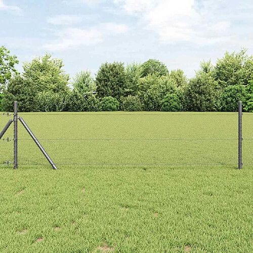 vidaXL Clôture hexagonale Gris 0,4 x 25 m PVC