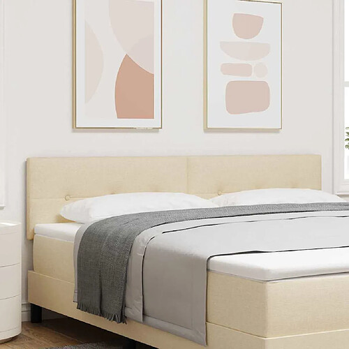 vidaXL Tête de lit réglable en hauteur Crème 180 cm tissu